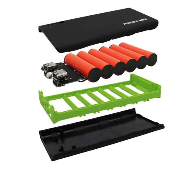 20000mAh High - Capacity Power Bank – 2.1A Fast Charging, Lightweight 275g, Compact (Red/Green/Blue/Orange) - Whimsical Shoppe