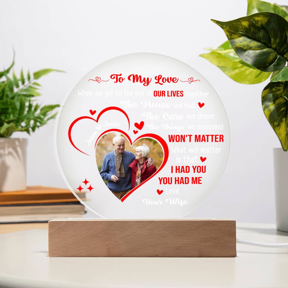 Personalized Couple LED Acrylic Plaque – Custom Names Romantic Love Light Gift, Anniversary or Wedding Keepsake Home Décor