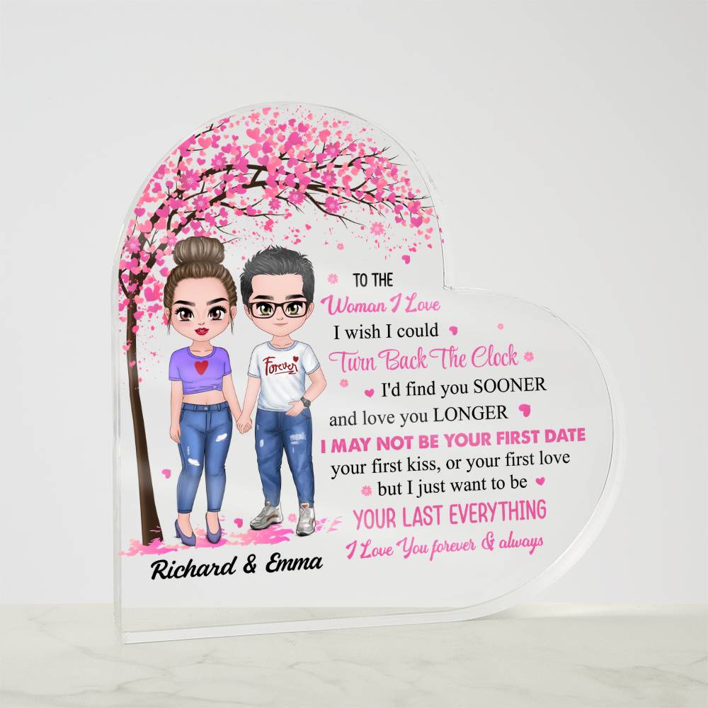 Custom heart acrylic plaque romantic Valentine gift for couples