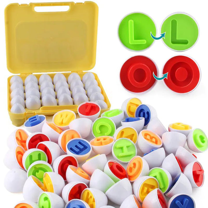 26 Alphabet Letter Twist Eggs – Color Learning & Matching Smart Eggs for Kids (Ages 4–6) - Whimsical Shoppe