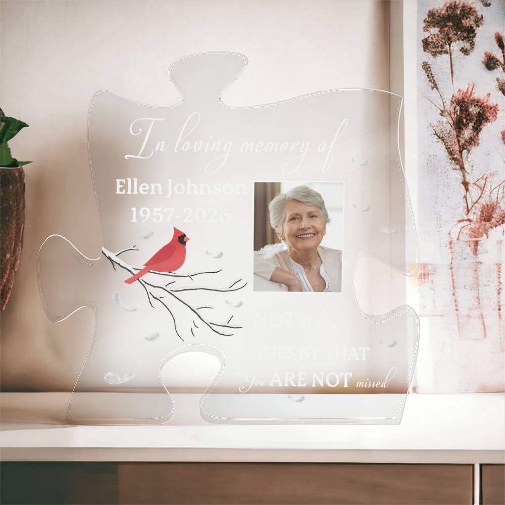 Personalized Memorial Acrylic Puzzle Plaque – Custom Photo In Loving Memory Keepsake Gift for Loss of Loved One