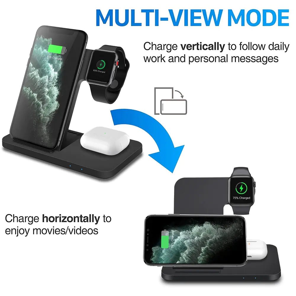 3 - in - 1 Wireless Fast Charger Dock Station - Whimsical Shoppe