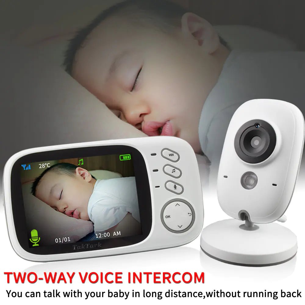 3.2" Digital Wireless Baby Monitor – Two - Way Talk, Night Vision, Temp Monitor, Lullabies (Multi - Language) - Whimsical Shoppe