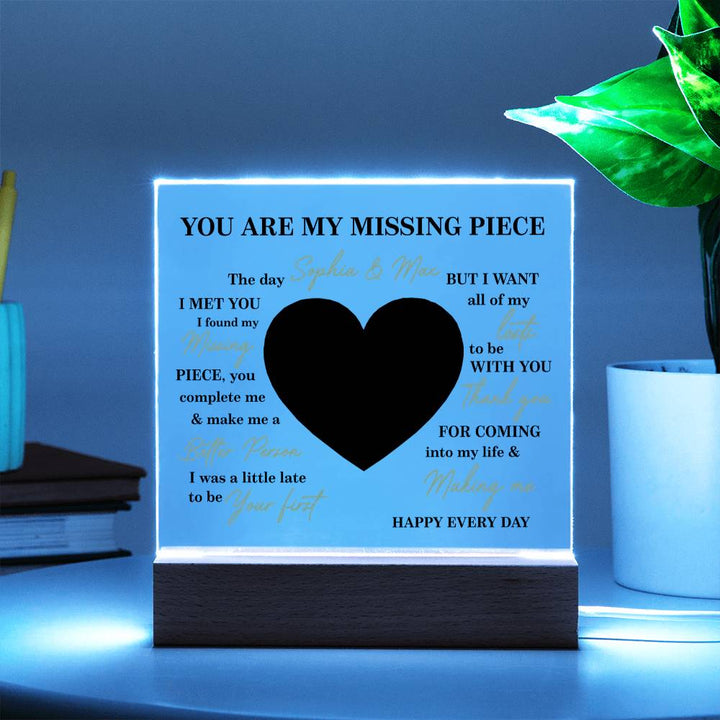 Personalized Valentine Photo LED Acrylic Plaque – Custom Names & Picture Heart Light-Up Gift for Couples