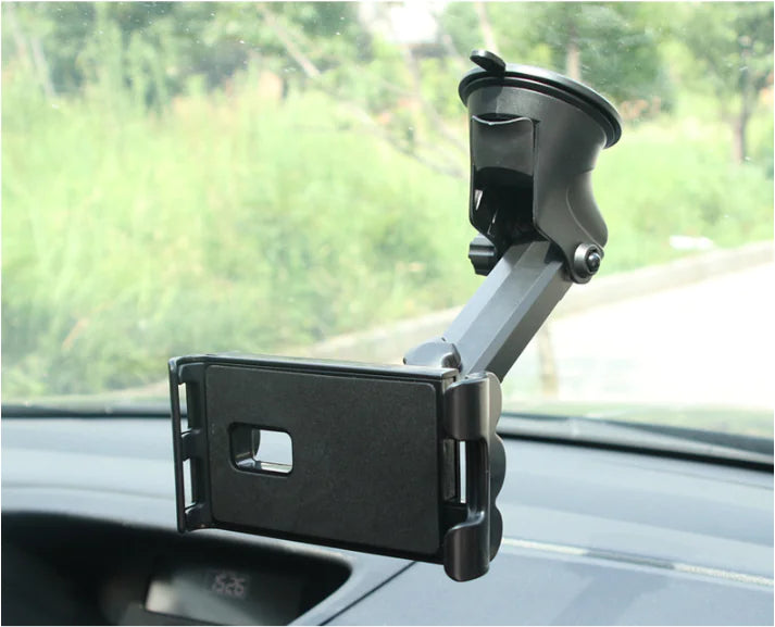 Universal Car Mount for Phones & Tablets – 360° Adjustable Dashboard Holder (4–12", Red/Black)