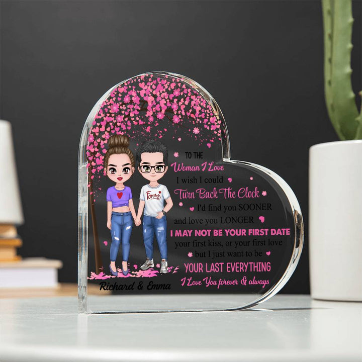 Couple clipart personalized acrylic heart Valentine display
