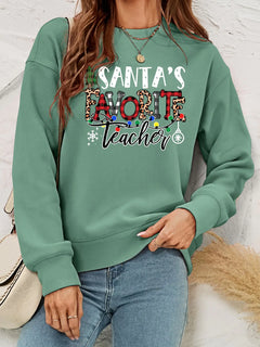 Women's Fleece Printed Pullover Christmas Sweater