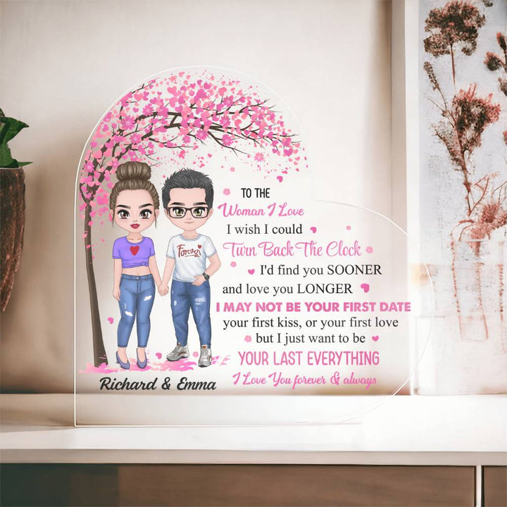 Couple clipart personalized acrylic heart Valentine display