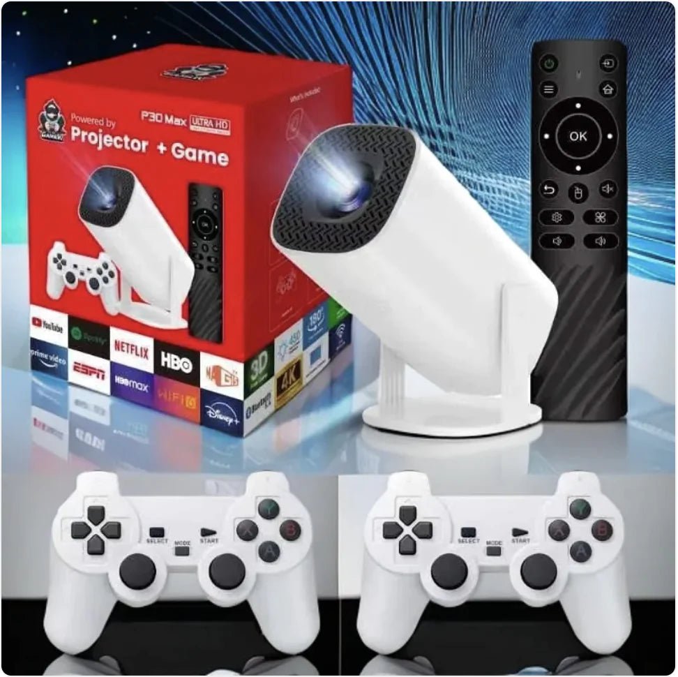 4K HD Gaming Projectr o - Ultra - Clear Wireless Display & 2 Controllers - Whimsical Shoppe
