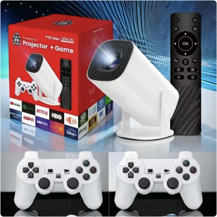 4K HD Gaming Projectr o - Ultra - Clear Wireless Display & 2 Controllers - Whimsical Shoppe