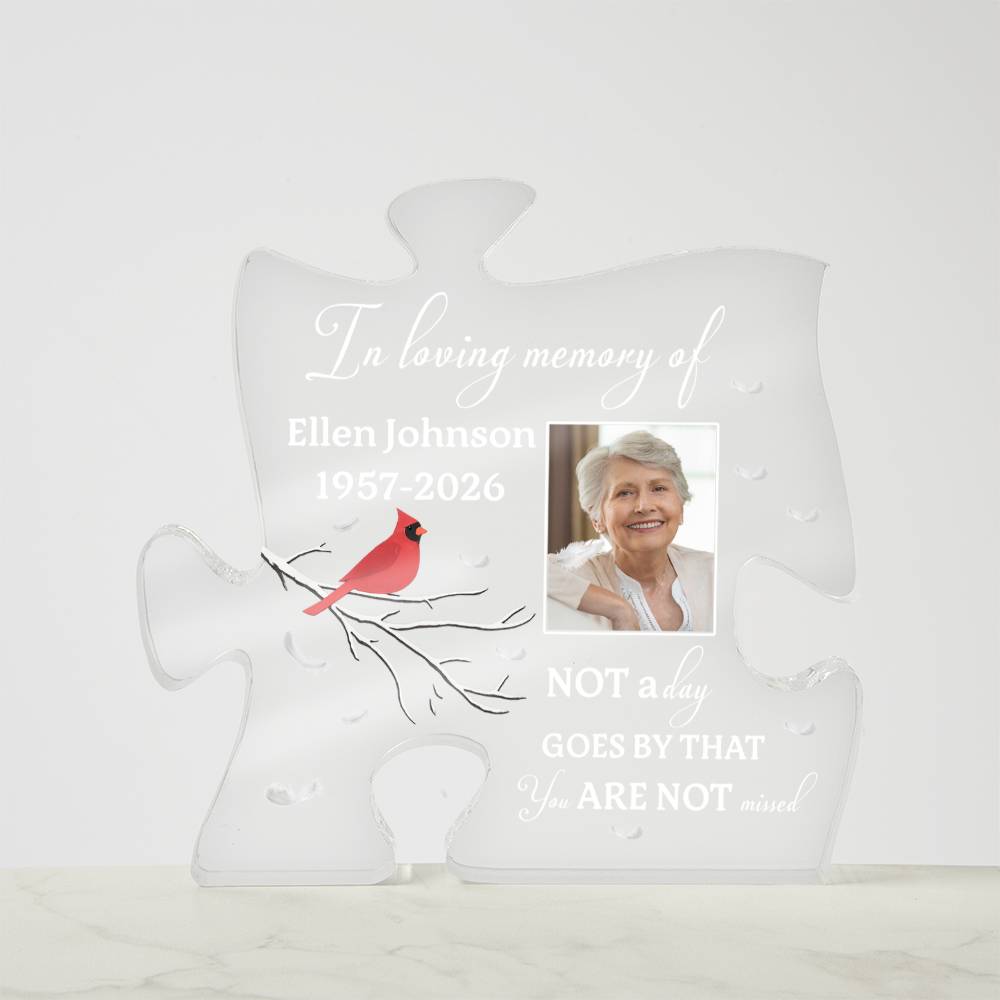 Personalized Memorial Acrylic Puzzle Plaque – Custom Photo In Loving Memory Keepsake Gift for Loss of Loved One