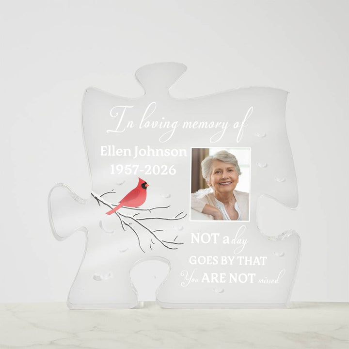 Personalized Memorial Acrylic Puzzle Plaque – Custom Photo In Loving Memory Keepsake Gift for Loss of Loved One