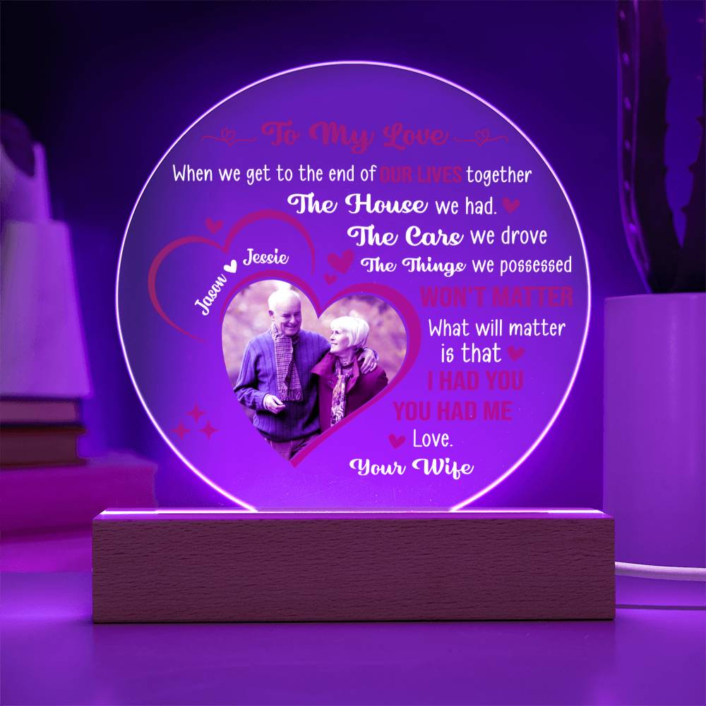 Personalized Couple LED Acrylic Plaque – Custom Names Romantic Love Light Gift, Anniversary or Wedding Keepsake Home Décor