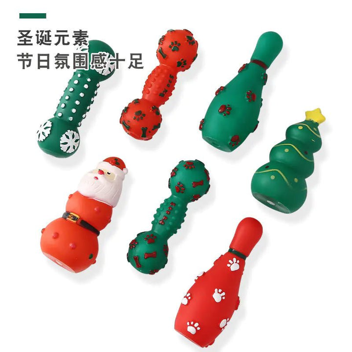 6 - Pack Christmas Squeaky Dog Toys - Durable Holiday Chews - Whimsical Shoppe