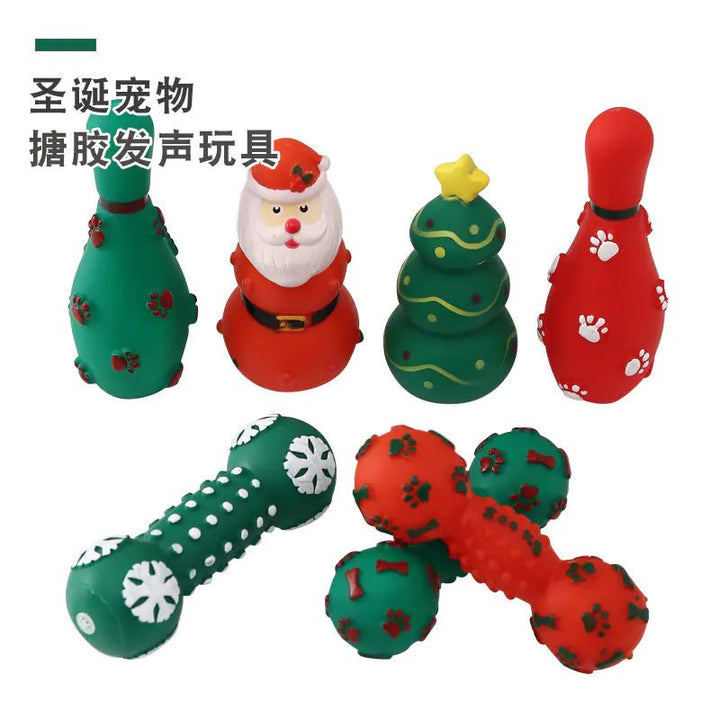 6 - Pack Christmas Squeaky Dog Toys - Durable Holiday Chews - Whimsical Shoppe