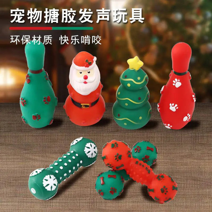6 - Pack Christmas Squeaky Dog Toys - Durable Holiday Chews - Whimsical Shoppe