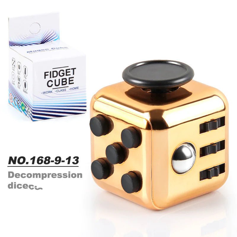 6 - Sided Decompression Fidget Cube – Stress Relief Desk Toy for Focus, Anxiety & ADHD (Quiet, Portable) - Whimsical Shoppe