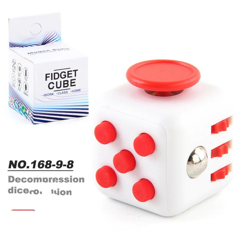 6 - Sided Decompression Fidget Cube – Stress Relief Desk Toy for Focus, Anxiety & ADHD (Quiet, Portable) - Whimsical Shoppe