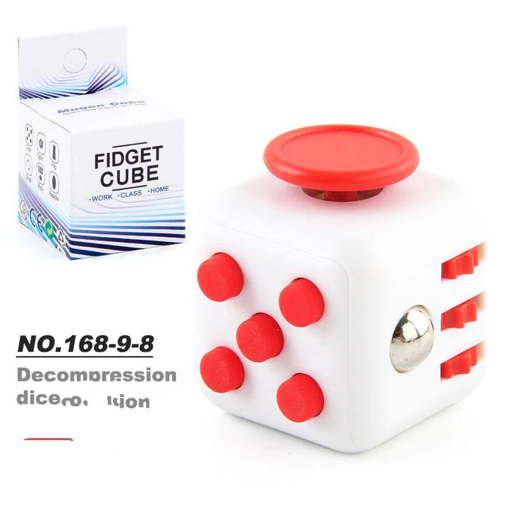 6 - Sided Decompression Fidget Cube – Stress Relief Desk Toy for Focus, Anxiety & ADHD (Quiet, Portable) - Whimsical Shoppe