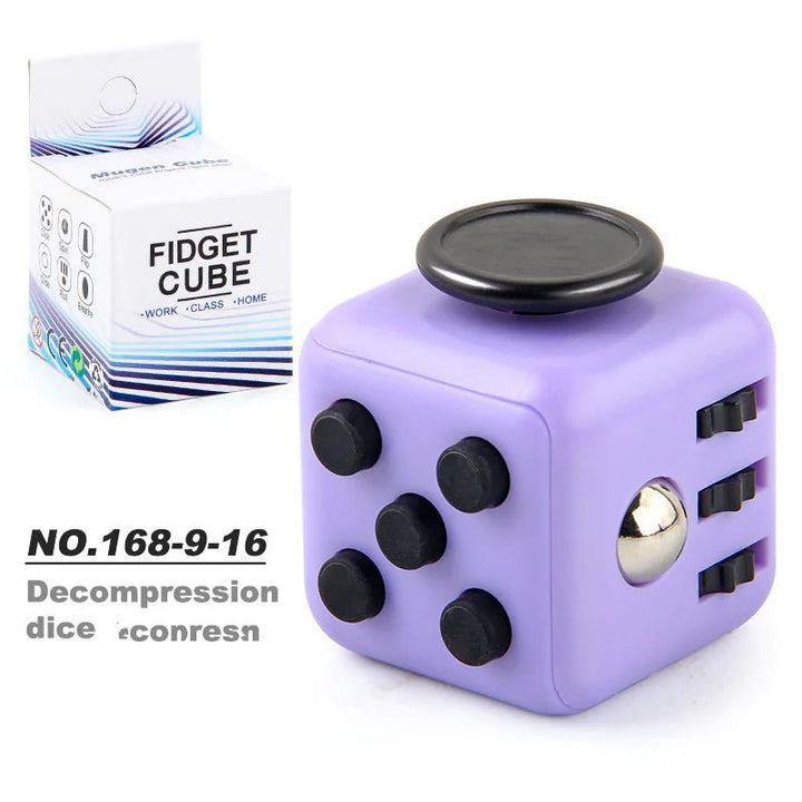 6 - Sided Decompression Fidget Cube – Stress Relief Desk Toy for Focus, Anxiety & ADHD (Quiet, Portable) - Whimsical Shoppe
