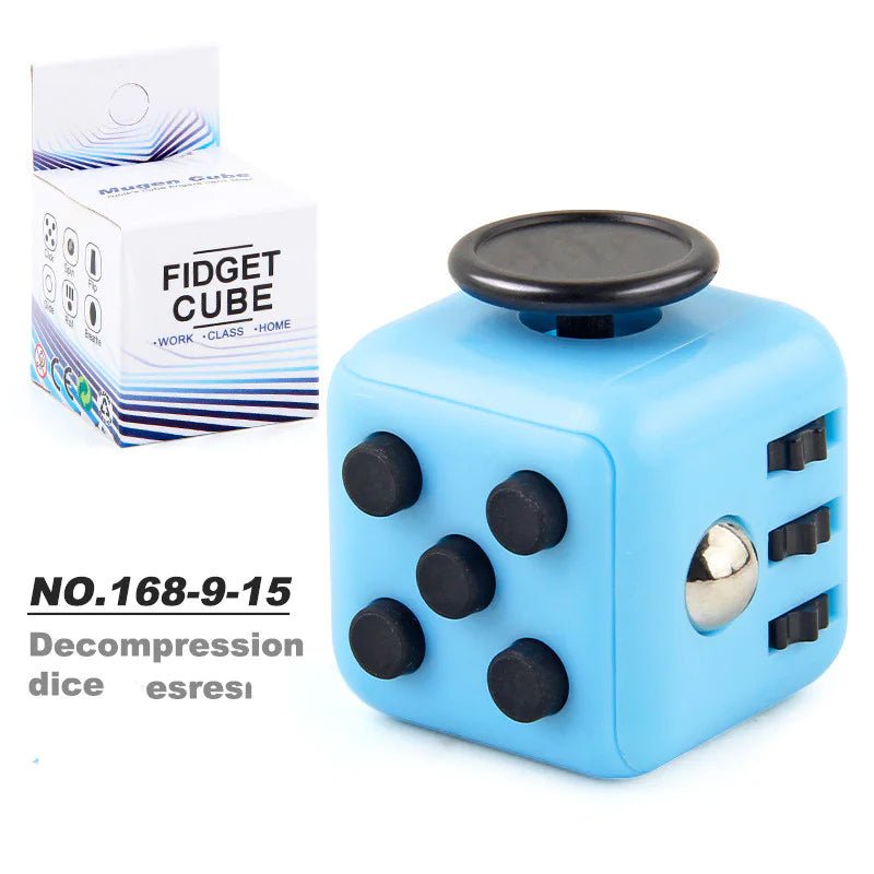 6 - Sided Decompression Fidget Cube – Stress Relief Desk Toy for Focus, Anxiety & ADHD (Quiet, Portable) - Whimsical Shoppe