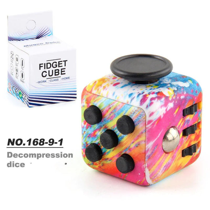 6 - Sided Decompression Fidget Cube – Stress Relief Desk Toy for Focus, Anxiety & ADHD (Quiet, Portable) - Whimsical Shoppe