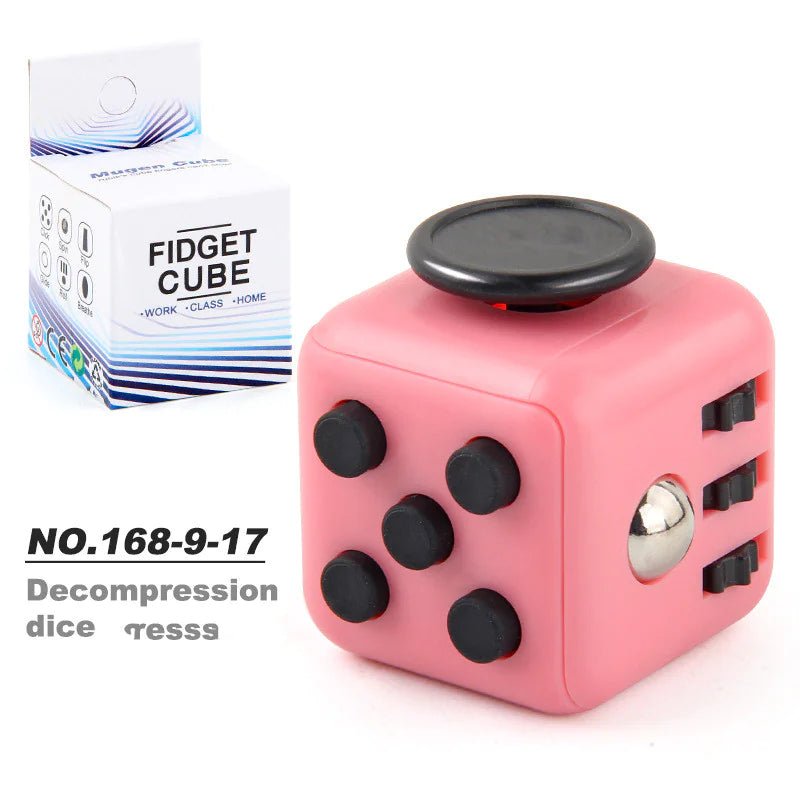 6 - Sided Decompression Fidget Cube – Stress Relief Desk Toy for Focus, Anxiety & ADHD (Quiet, Portable) - Whimsical Shoppe