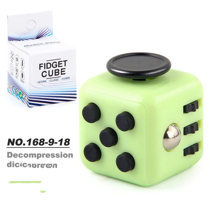 6 - Sided Decompression Fidget Cube – Stress Relief Desk Toy for Focus, Anxiety & ADHD (Quiet, Portable) - Whimsical Shoppe