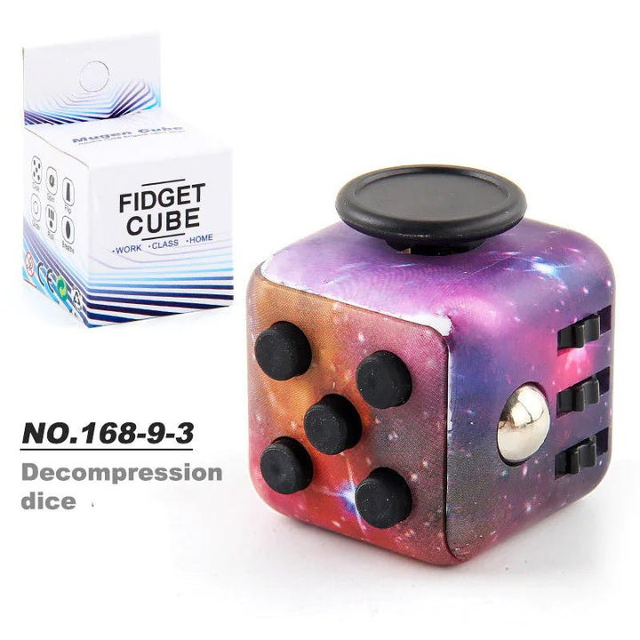 6 - Sided Decompression Fidget Cube – Stress Relief Desk Toy for Focus, Anxiety & ADHD (Quiet, Portable) - Whimsical Shoppe