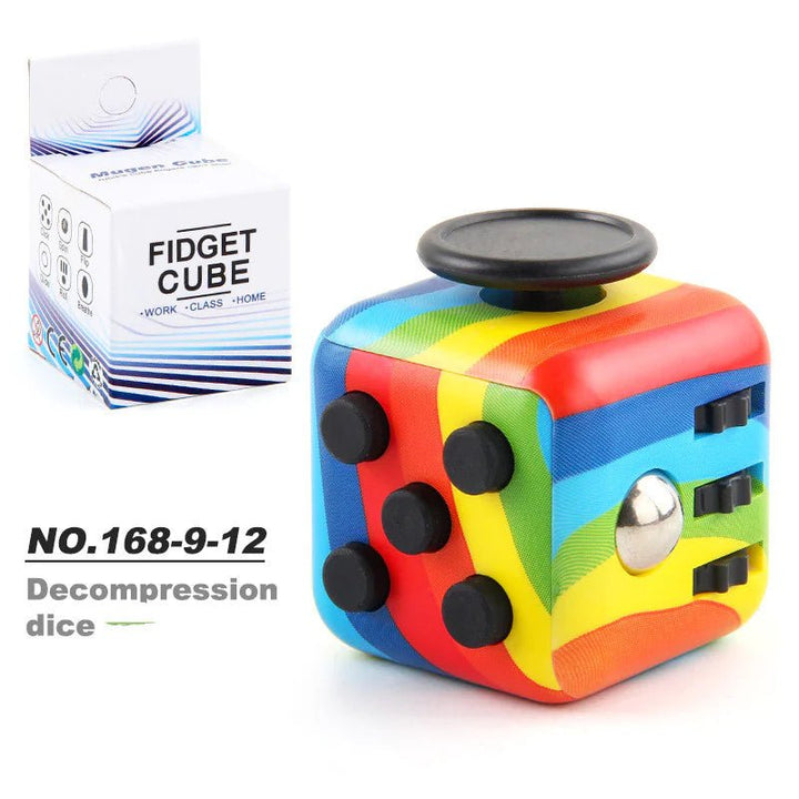 6 - Sided Decompression Fidget Cube – Stress Relief Desk Toy for Focus, Anxiety & ADHD (Quiet, Portable) - Whimsical Shoppe