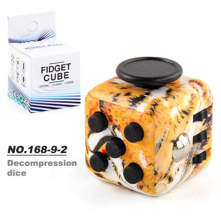 6 - Sided Decompression Fidget Cube – Stress Relief Desk Toy for Focus, Anxiety & ADHD (Quiet, Portable) - Whimsical Shoppe