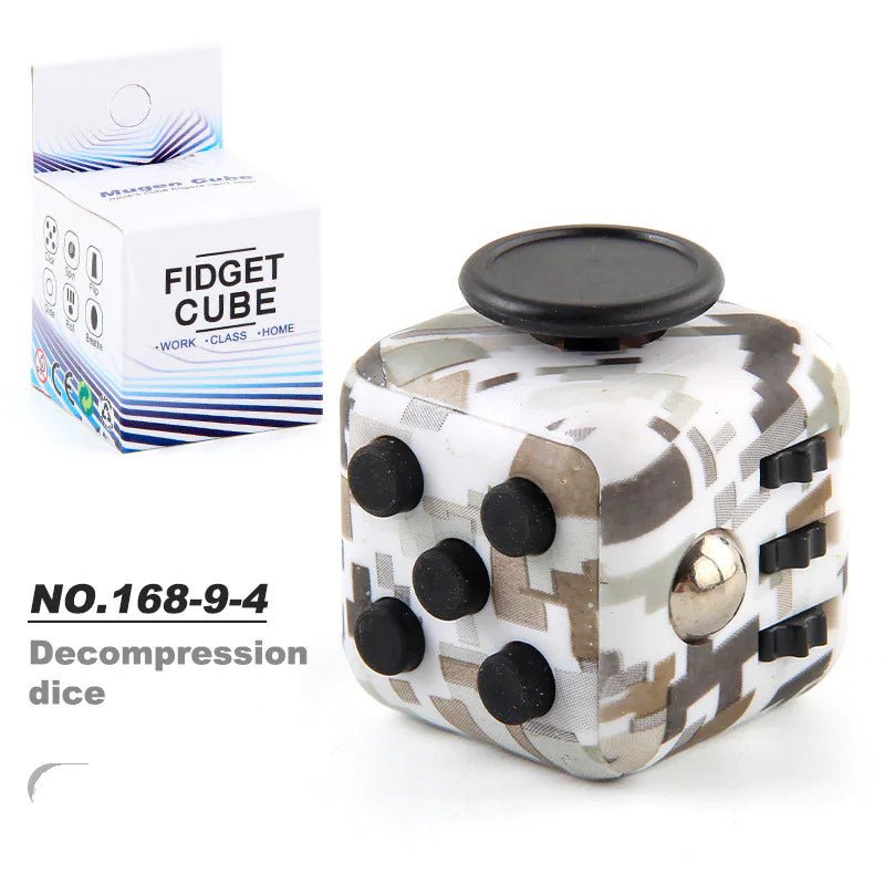 6 - Sided Decompression Fidget Cube – Stress Relief Desk Toy for Focus, Anxiety & ADHD (Quiet, Portable) - Whimsical Shoppe