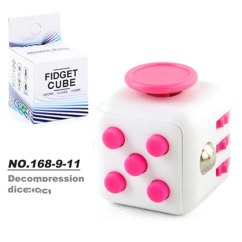 6 - Sided Decompression Fidget Cube – Stress Relief Desk Toy for Focus, Anxiety & ADHD (Quiet, Portable) - Whimsical Shoppe