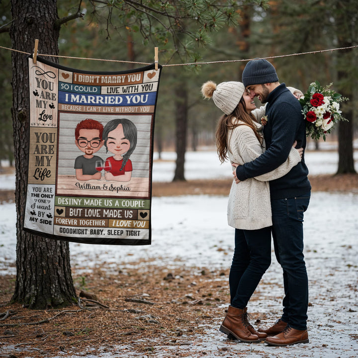 Custom Names Romantic Throw Blanket
