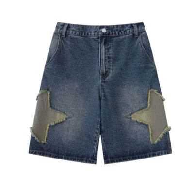 2025 Men's Summer Harajuku Streetwear Denim Shorts