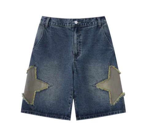 2025 Men's Summer Harajuku Streetwear Denim Shorts