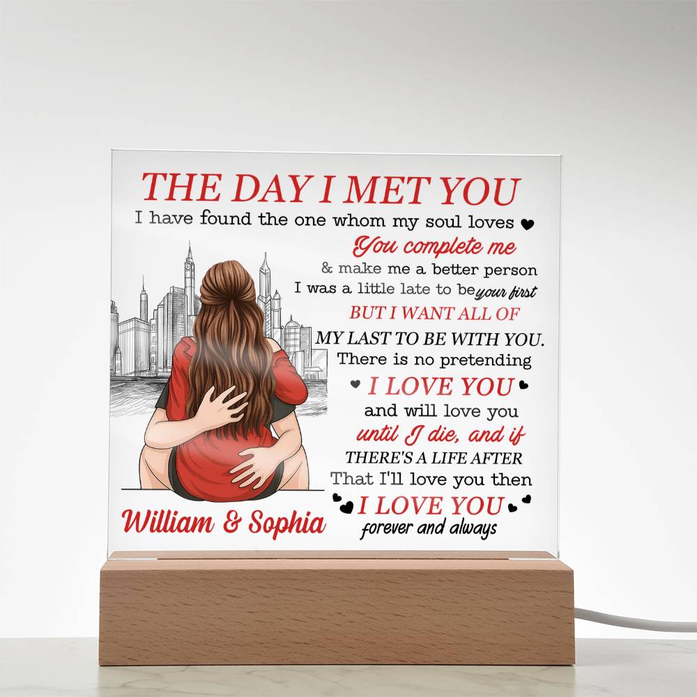 Premium acrylic square plaque with crystal-clear print