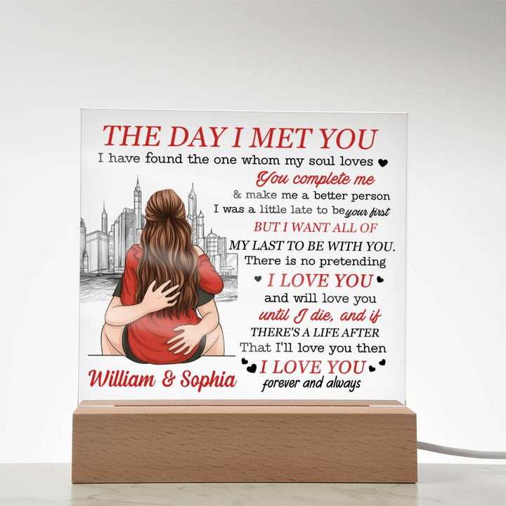 Premium acrylic square plaque with crystal-clear print