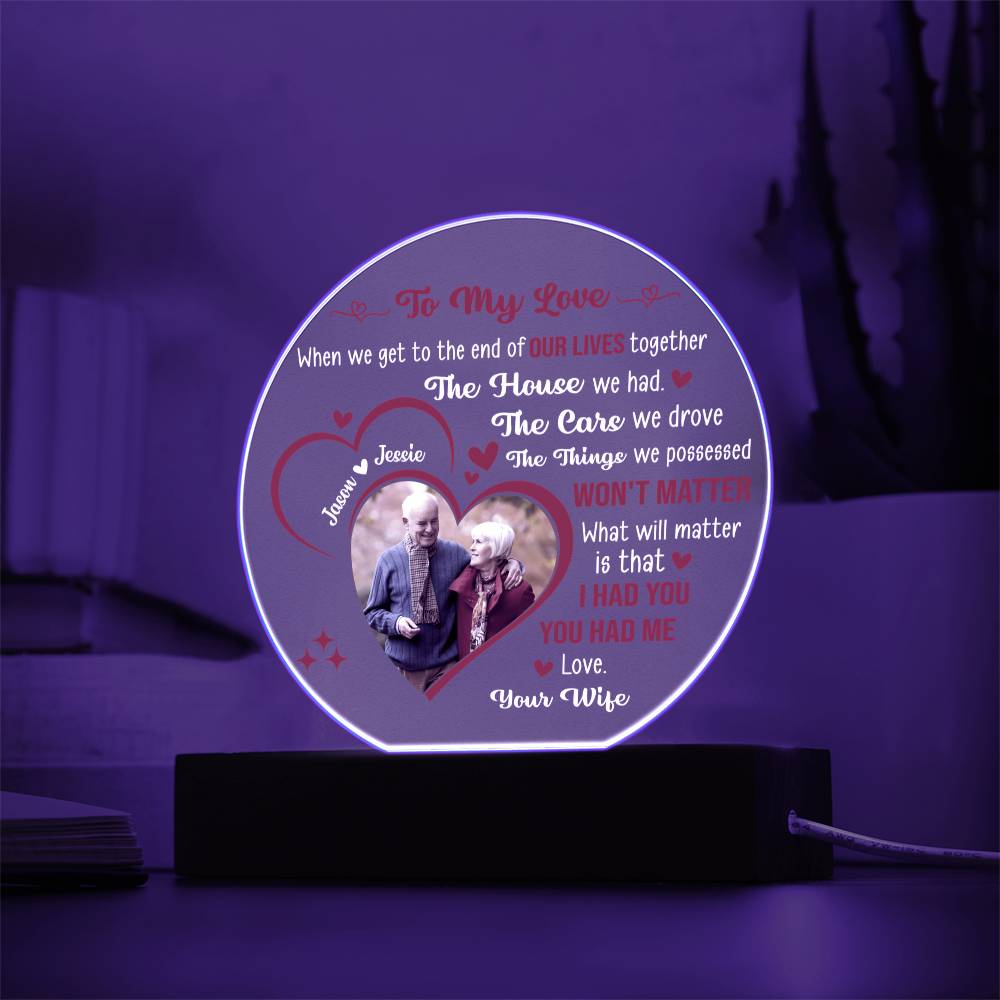Personalized Couple LED Acrylic Plaque – Custom Names Romantic Love Light Gift, Anniversary or Wedding Keepsake Home Décor