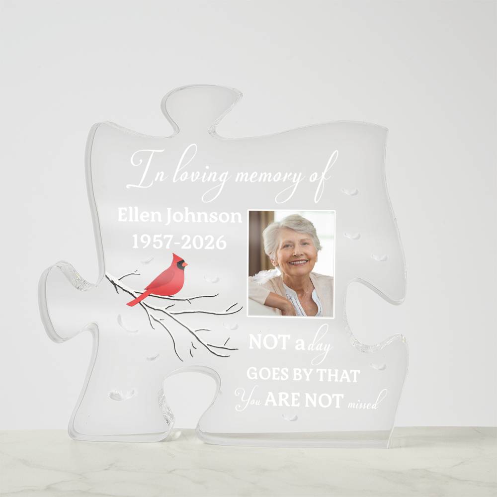 Personalized Memorial Acrylic Puzzle Plaque – Custom Photo In Loving Memory Keepsake Gift for Loss of Loved One