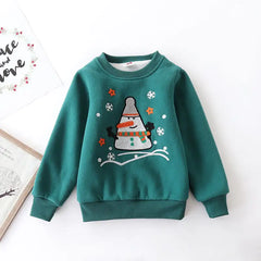 Baby Christmas Snowman Sweater - Velvet Padded Cotton (90cm-140cm)
