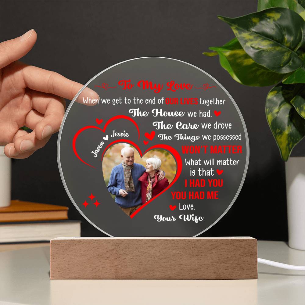 Personalized Couple LED Acrylic Plaque – Custom Names Romantic Love Light Gift, Anniversary or Wedding Keepsake Home Décor