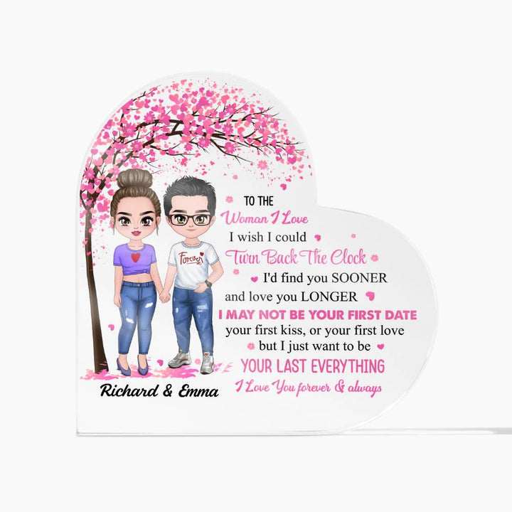 Couple clipart personalized acrylic heart Valentine display