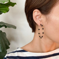 Games On Cloud Nine Hoop Earrings – 2" Gold Hoops with 9 Matte Color Beads, Lightweight Game Day Jewelry