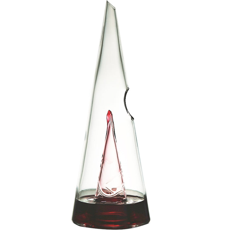 Modern Conical Glass Wine Decanter - Elegant Aerator