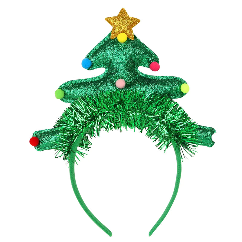 IBLUON Christmas Tree Headband – Festive Xmas Costume Headwear for Adults & Kids (Green, 8