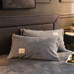 Warm Coral Flannel Pillowcase for Winter Comfort