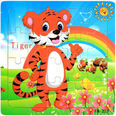 20-Piece Montessori 3D Cartoon Animal Car Puzzle