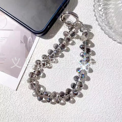 Creative Crystal Phone Chain – Elegant Beaded Strap/Keychain, Steel-Wire Reinforced (≈24–28 cm)