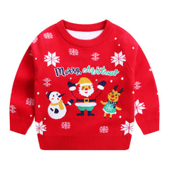 Kids Christmas Tree Knitted Sweater - Cotton Pullover (90cm-140cm)